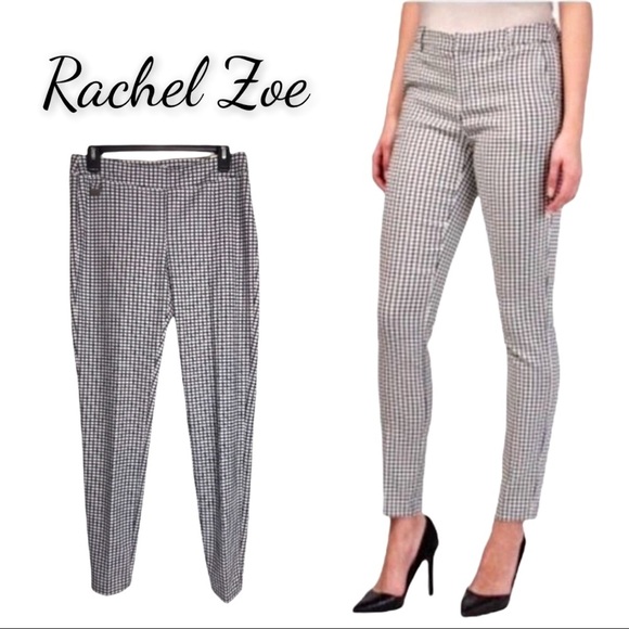 NWT Rachel Zoe Black & White Checkered Ankle Pant - Picture 1 of 10